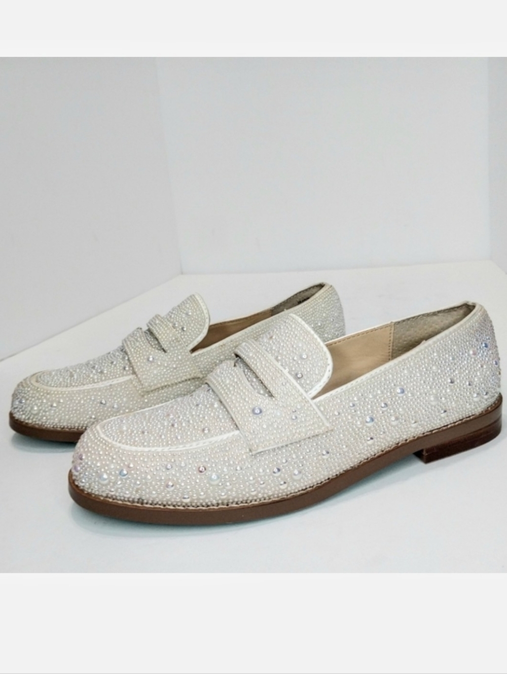 Betsey Johnson Aron Rhinestone & Glass, Penny Loafer NWT, Size‎ 6